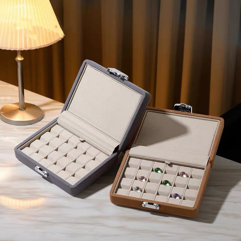 Aishang Diamond Storage Box with Snap Closure and Removable Cotton Dividers, Jewelry Box for Loose Stones and Gemstones, Viewing Tray