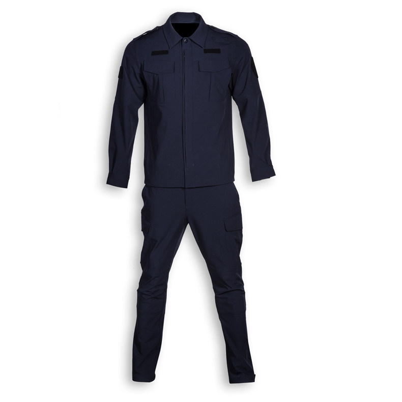 Lonsen Kai Leng Gang quick-drying instructor uniform Spring and autumn and winter thickened elastic combat training suit Physical training suit Navy blue and black