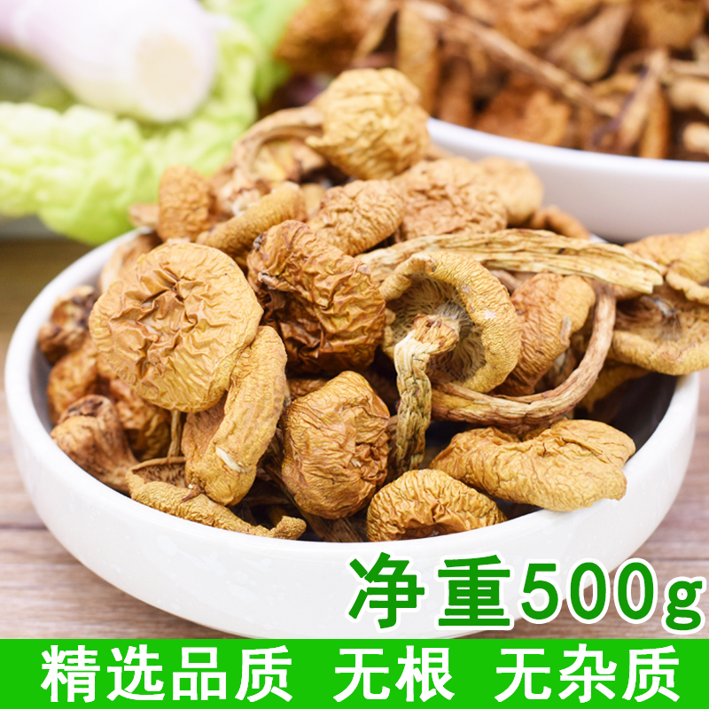 Slimy Mushrooms Dry Goods 500g Selected Slimy Mushrooms Din Northeast Special Produce New Stock Yellow Mushrooms No Root Small Chicken Stew Mushrooms