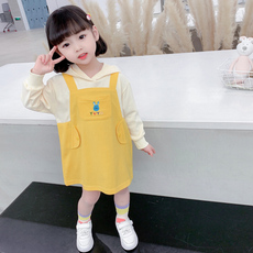 платье 女童连衣裙春秋季2023新款洋气女宝宝小童儿童装时髦春装卫衣裙子
