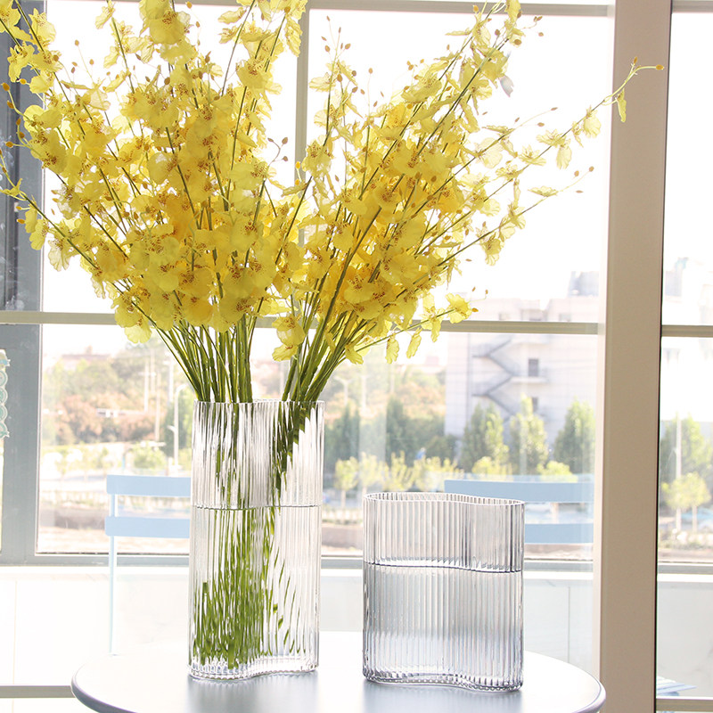 Nordic Glass Vase Transparent Creative Home Fittings Lily Flowers for Lily Bamboo Flowers