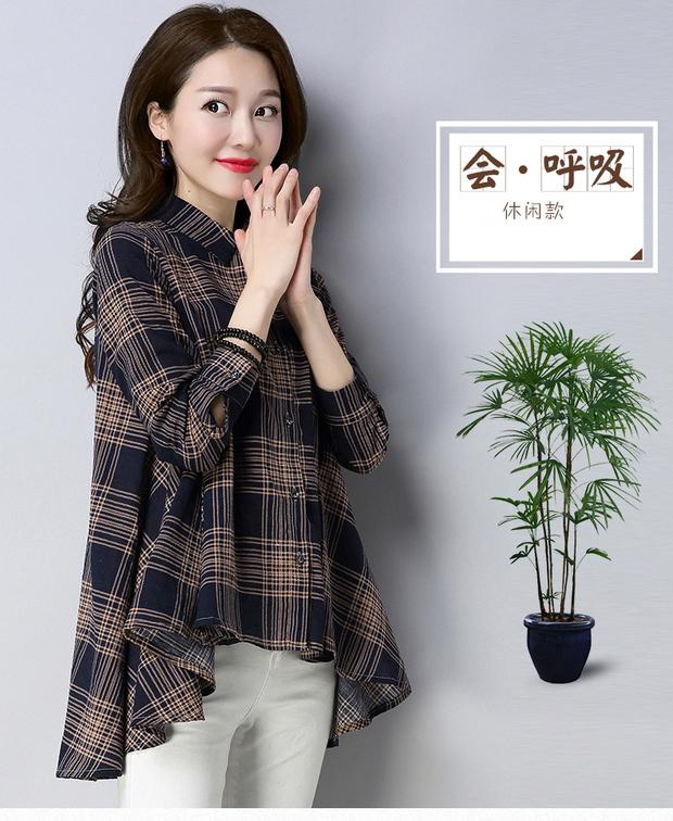 Áo sơ mi kẻ sọc đầu thu mới 2018 dài tay dài Hàn Quốc phiên bản áo sơ mi búp bê rộng - Áo sơ mi áo sơ mi nữ form rộng dáng dài