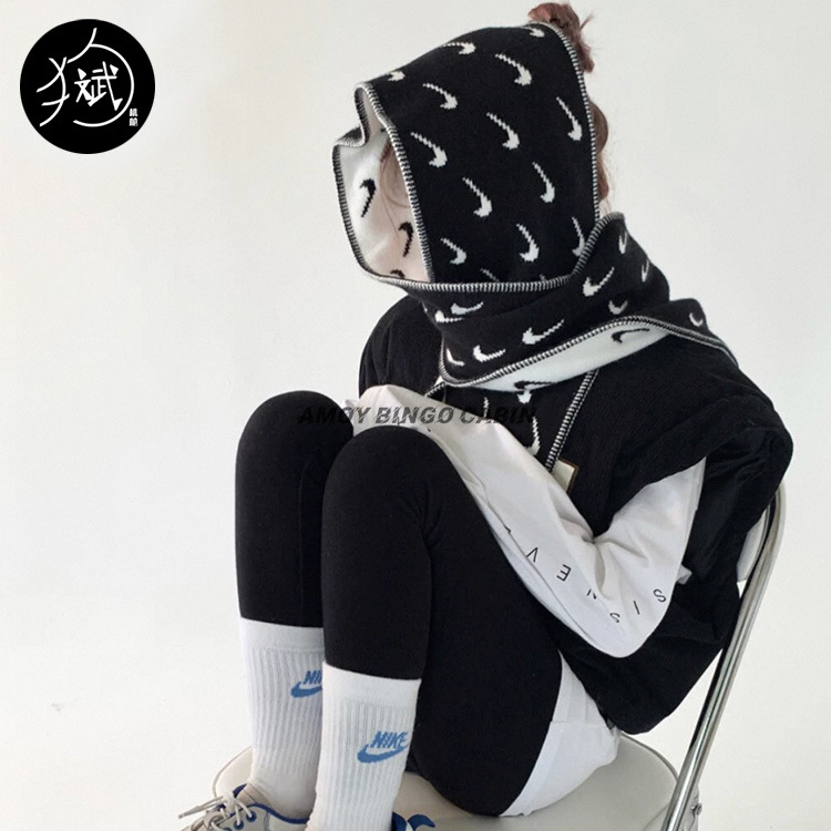 Nike Men's and Women's Winter Outdoor Sports Trendy Warm and Windproof Knitted Scarf Dc8688 Dx7879