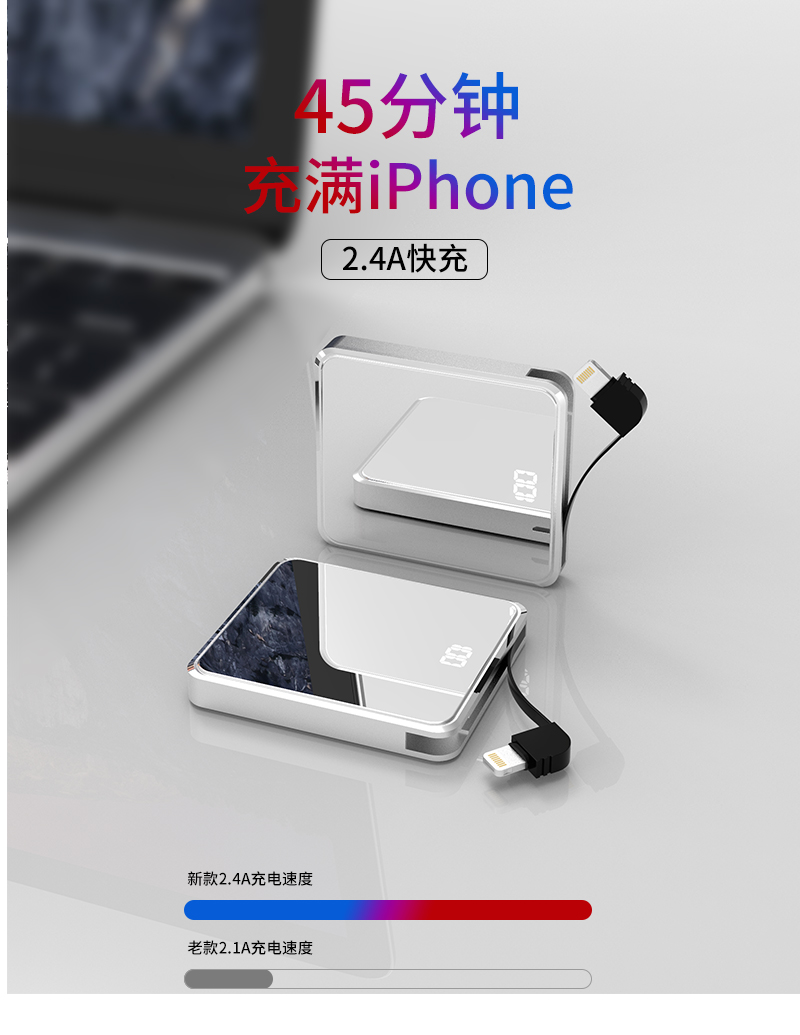 Sạc kho báu 20.000 mA dung lượng cao siêu mỏng nhỏ kê OPPO di động Huawei của Apple điện thoại phổ 10000M điện thoại di động vivo dòng nữ nhỏ từ đến phụ trách đèn flash đỏ nhanh - Ngân hàng điện thoại di động sạc dự phòng umetravel