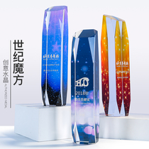 Creative Century Rubiks Cube Crystal Trophy Custom Medal Customized Company Awards Competition Commemorative Recognition Color Printing Production