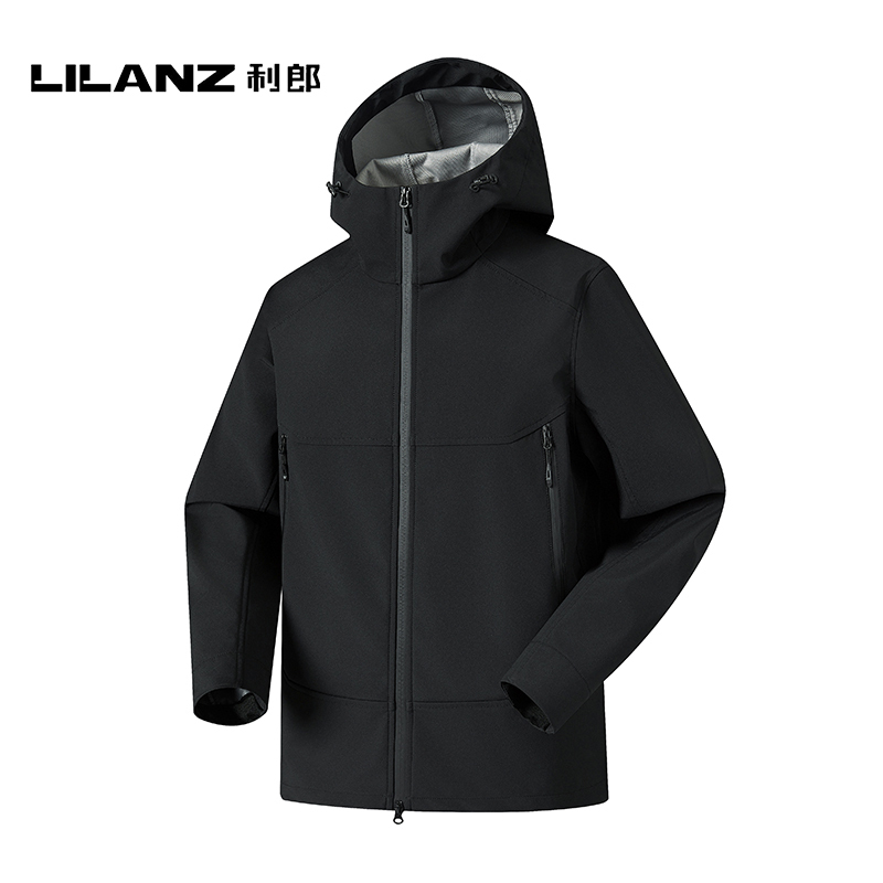 Lilang Outdoor Casual Sports Men's and Women's Spring and Autumn Hooded Softshell Jacket Lightweight Three-Proof Windbreaker Coat
