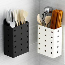 Wall-mounted stainless steel kitchen rack chopsticks chopsticks chopsticks spoons knives and forks cutlery storage tool holders non-punching