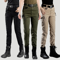  High-waisted overalls womens summer thin handsome straight tube thin casual army green casual slim pants spring and autumn