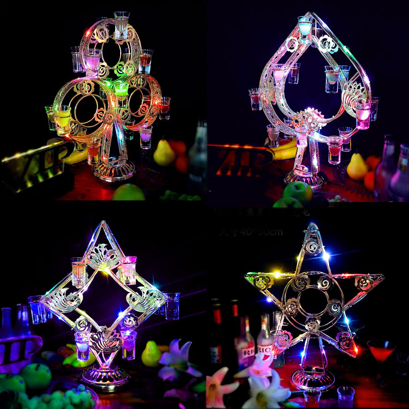 Photonic bullet cup frame Creative spades A cocktail rack led bartender colourful wine rack bar rack