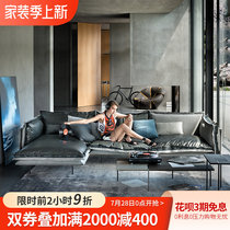 Nordic down Pib combined with sofa Living room genuine leather single double trio bit combined extreme simple loft industrial wind sofa