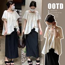 Irregular age-reducing tops for pregnant women small people fashionable and casual summer temperament slim and loose