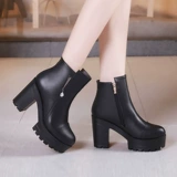 Martens, демисезонные высокие короткие сапоги на платформе, из натуральной кожи, большой размер, 40