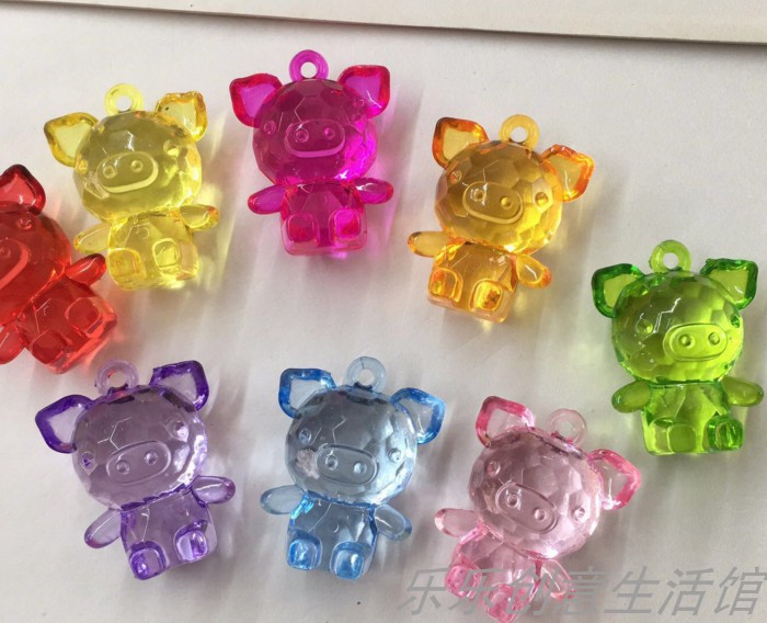 Amusement park crystal zodiac pig pendant children have been home jewelry diamond toy string bead diy pig man