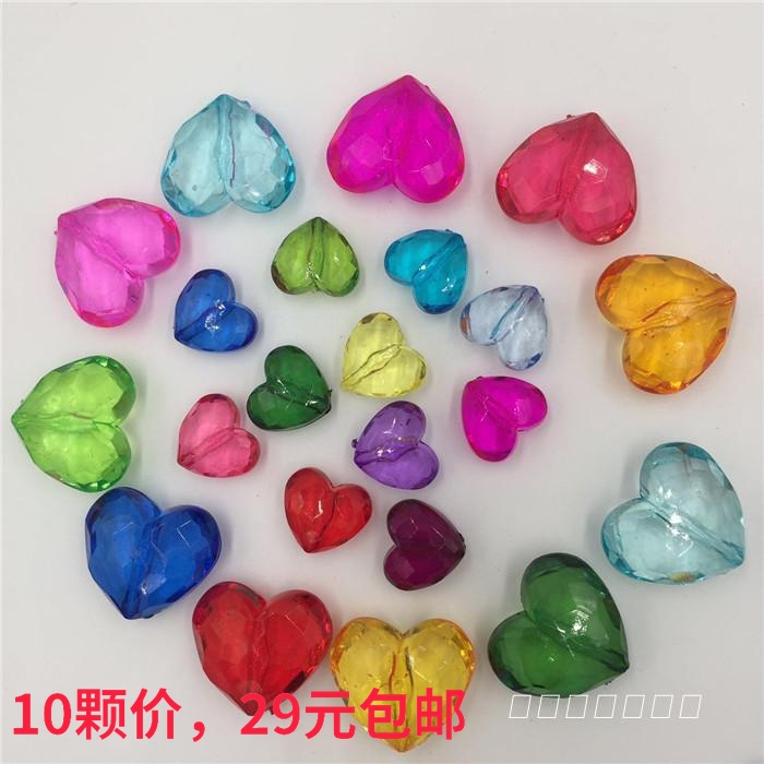 Children's Toy Gem Dress Home Wine Imitation Crystal Color Acrylic Loving Hand Necklace Diy Hand