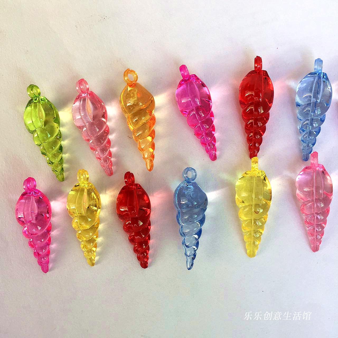 Colorful crystal sea shell hot sale conch pendant pendant children's handmade diy beaded jewelry gem toy