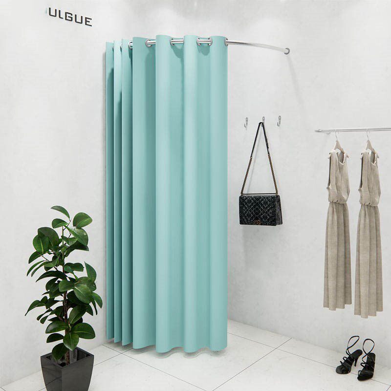 Fitting room clothing store special door curtain track simple dressing room display rack changing room corner shopping mall U-shaped