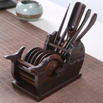 Black sandalwood Chicken wing wood Solid wood Tea Ceremony Six Junzi Kung Fu tea set Tea tray accessories Pisces round coaster Tea ceremony zero matching