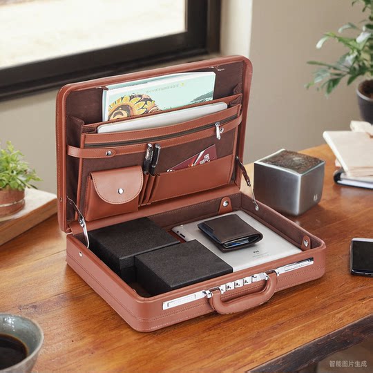 Fischer maletín retro maletín femenino de gama alta maleta de negocios caja de contraseña masculina bolsa de ordenador maleta de archivo