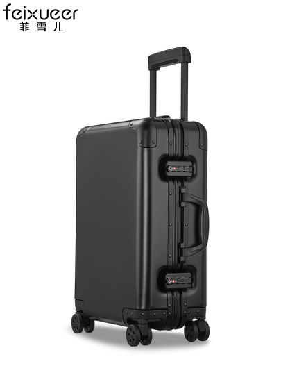 Fischer-cubierta de carrito de aleación de aluminio y magnesio, Maleta universal de metal con ruedas, Maleta para hombre, Maleta de embarque para mujer de 20 pulgadas