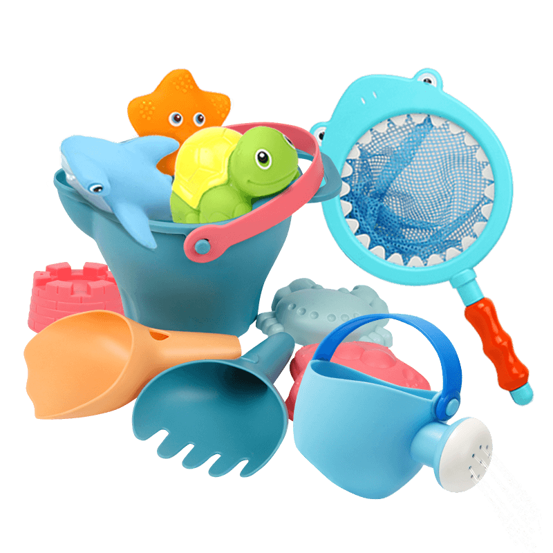 Children's Beach Toy Car Set Baby Play Sand Digging Tools Bath Play Shovel and Bucket Boys and Girls