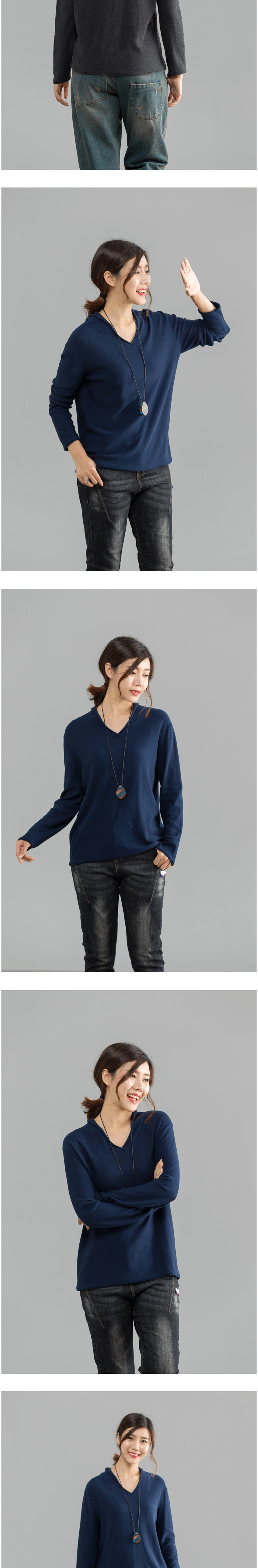 2018 Siqin cotton và vải lanh kích thước lớn văn học của phụ nữ áo len giản dị lỏng áo len của phụ nữ áo len dài tay áo len cao cổ