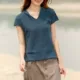 Mùa hè phong cách mới Siqin phong cách kích thước lớn của phụ nữ cotton ngắn tay mỏng phần áo thun áo thun nữ áo kiểu trung niên hàn quốc