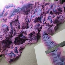 806-18 Stock defective lace accessories 12 yuan per catty 1 21kg three-layer pleated mesh lace bilateral