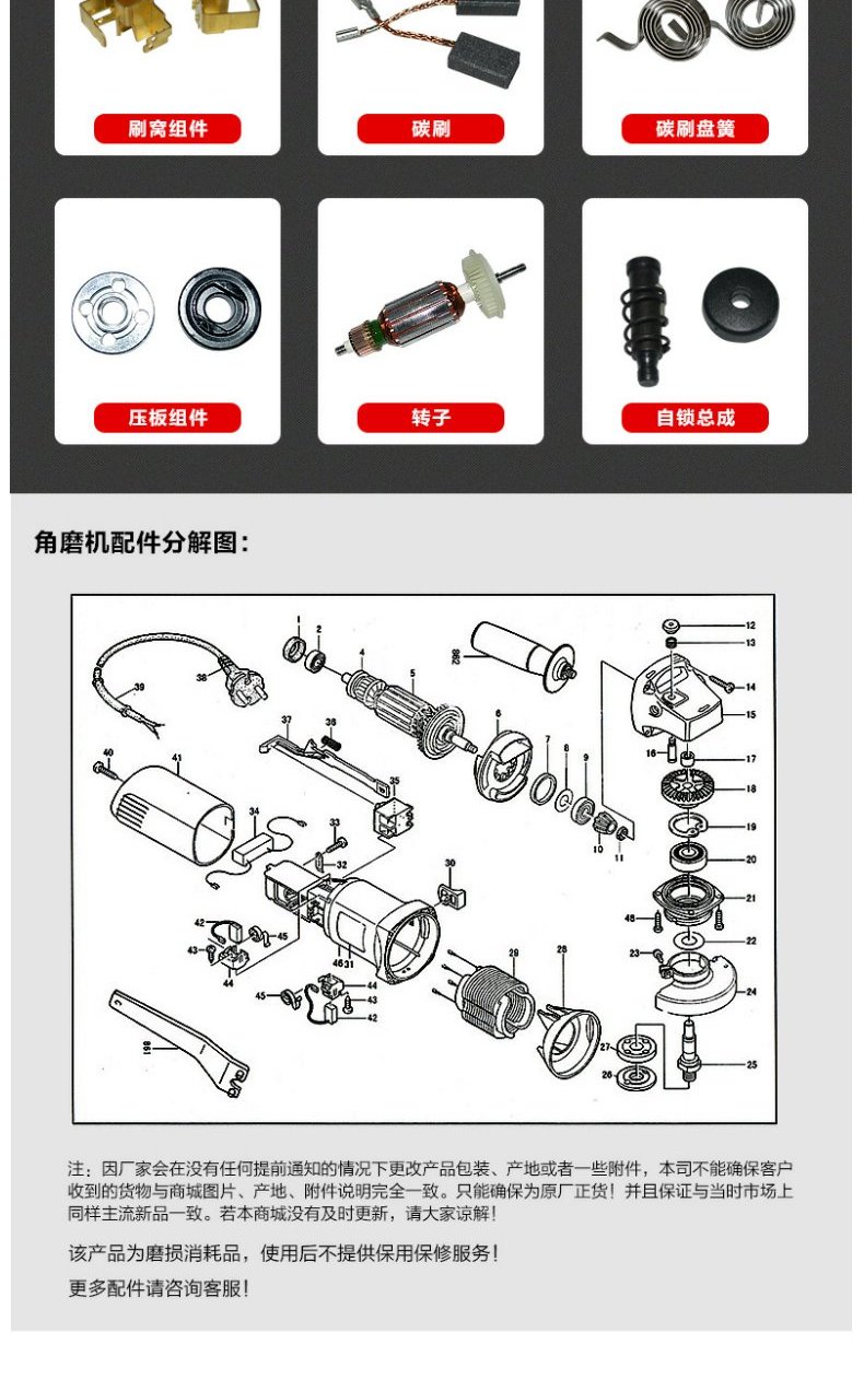 Dụng cụ điện Dongcheng Bộ phận gốc Máy mài góc S1M-FF03-100A Bộ phận gốc Công tắc cánh quạt máy mài góc bosch