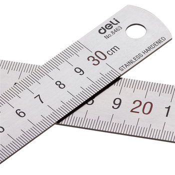 Deli 8463 steel ruler steel ruler 15cm 20cm 30cm steel ruler student ruler 30cm steel ruler