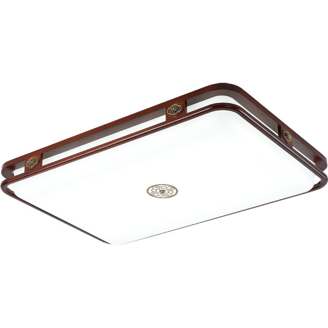 New Chinese-Style Living Room Lamp, Solid Wood Led Ceiling Light, 2025 New Model, Chinese Style Walnut Color Master Bedroom Lighting