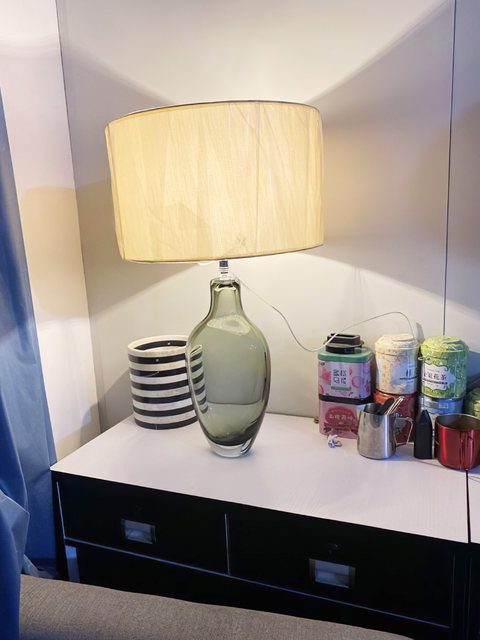 Nordic Light Luxury Glass Table Lamp Creative Designer Room Hotel Japanese Bedside Post-Modern Luxury Decorative Table Lamp