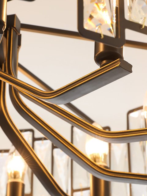 American-Style Light Luxury Living Room Lamp, Post-Modern and Elegant, Round Dining Room Lamp, K9 Crystal Lamp, Simple Nordic Chandelier