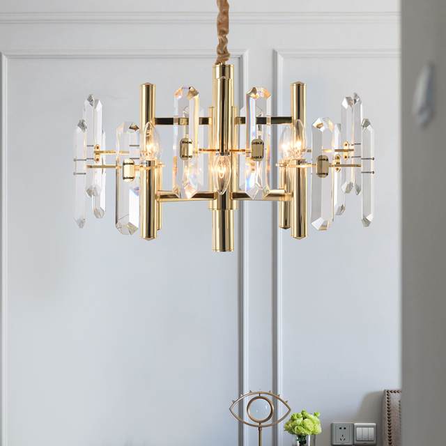 Postmodern Living Room Chandelier Designer Model Room Creative Light Luxury Restaurant Hall Home Simple and Atmospheric Crystal Lamp