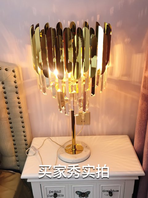 Postmodern Living Room Luxury Crystal Light Luxury Table Lamp Cozy Bedroom ins Floor Bedside Lamp Study Model Room