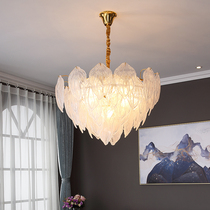 Postmodern personality Leaf Living room chandelights Nordic light and luxurious lighting creative cozy romantic bedroom suction and hanging dual-use lamp