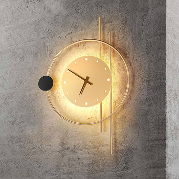2025 Living Room Lamp Bedside Lamp Guangdong Zhongshan Lamp Clock Wall Lamp Bedroom Modern Simple Creative Clock