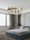 Post-Modern Minimalist French Light Luxury Living Room Chandelier Stainless Steel Crystal Bedroom Lamp Dining Room Crystal Piece Creative Lighting Fixtures