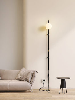 Wiring-Free Wall Lamp Simple Long Pole Bedroom Bedside Lamp Creative Normcore Rotating Aisle Living Room Background Wall Lamp Wall Lamp
