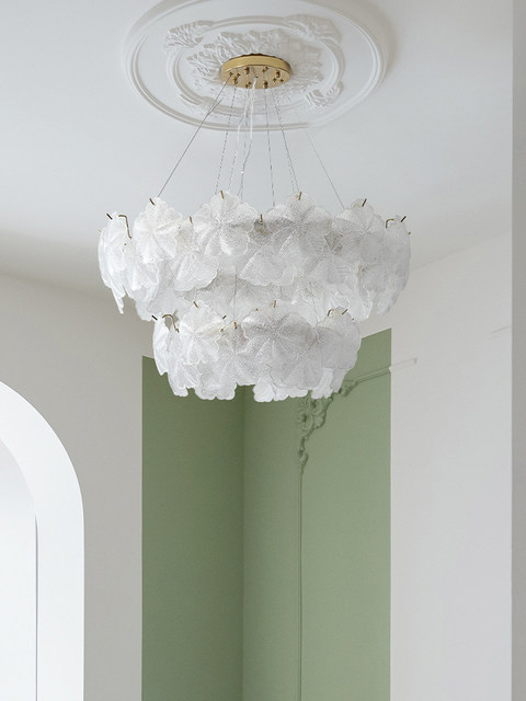 French-Style Living Room Chandelier, Light Luxury Cream Style, Modern Minimalist Designer Creative Lighting for Hall, Dining Room, and Bedroom