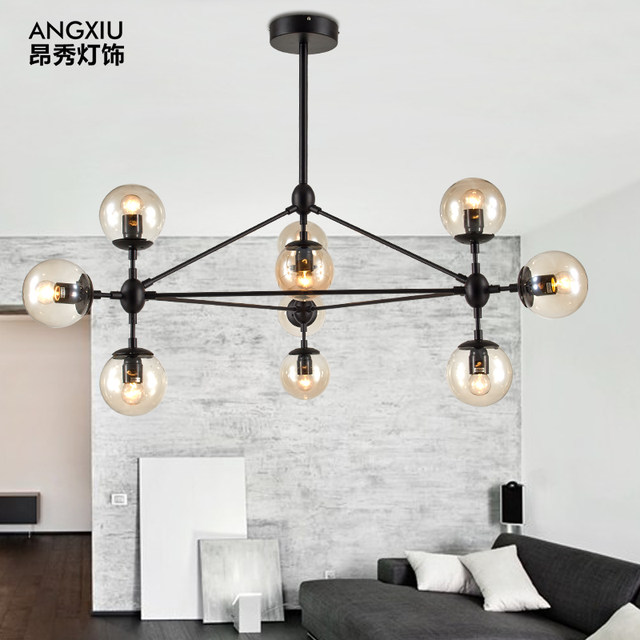 Postmodern Minimalist Creative Personality Pendant Light, Vintage Industrial Style Iron Art Pendant Light for Living Room, Dining Room, Bedroom, Magic Bean Pendant Light