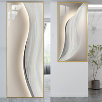 Ultra-white tempered art glass screen partition half wall entrance decoration simple modern living room painting process customization