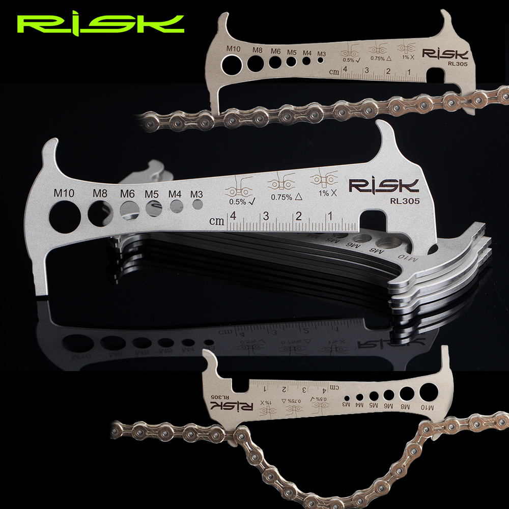 RISK 3-in-1 Chain Gauge Mountain Road Bike Gauge Tool Wear Gauge Chain Ruler Caliper