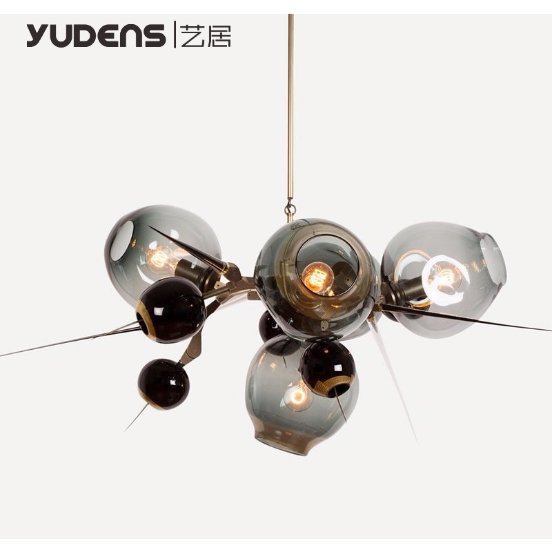 Designer lighting post-modern American retro fashion luxury decoration JA series duplex building LED bulb chandelier