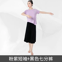 Y907 светло -фиолетовый короткий рукав+J282 Черные брюки