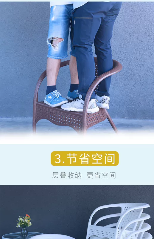 Bàn ghế sắt ngoài trời bàn ghế ban công bàn ghế mía ba mảnh nội thất sân vườn ngoài trời giải trí tumble ghế kết hợp bàn cà phê bộ bàn ghế sắt ngoài trời