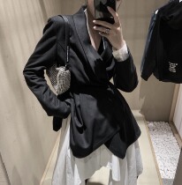 IAMCPLUS Sonny dark misplaced split wool coat womens Harajuku new coat autumn and winter