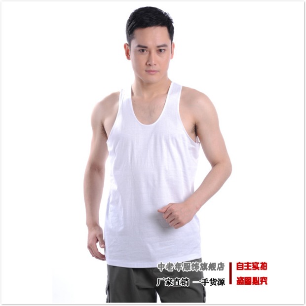 Mùa hè trung niên nam cotton sling trắng vest nam trung niên cotton áo len lỏng mồ hôi cũ cha comple tuổi 50