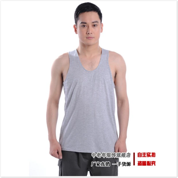 Mùa hè trung niên nam cotton sling trắng vest nam trung niên cotton áo len lỏng mồ hôi cũ cha