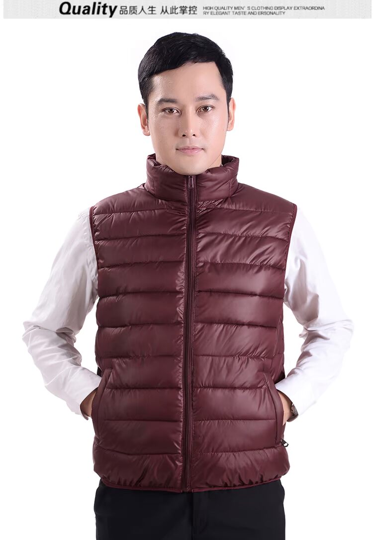 Mùa thu và mùa đông trung niên cộng với phân bón XL cotton vest nam trẻ trung và béo trung niên vest béo vai vest xuống bông áo khoác không tay nam