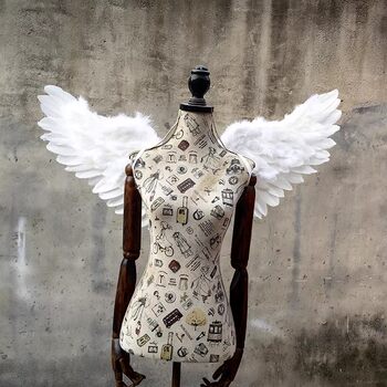 ເທວະດາຂອງເດັກນ້ອຍ feather wings trumpet victoria's secret catwalk game character photo studio internet celebrity check-in decoration props party